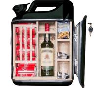 QYMLSH Mini-Bar en Fer Forgé - Coffret À Vin Forme De Fût D'essence, Bar Portable Et Original Compartimenté | Idéal pour Le Rangement Ou comme Cadeau (38 X 43 17 Cm)(Black)
