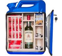 QYMLSH Mini-Bar en Fer Forgé - Coffret À Vin Forme De Fût D'essence, Bar Portable Et Original Compartimenté | Idéal pour Le Rangement Ou comme Cadeau (38 X 43 17 Cm)(Blue)