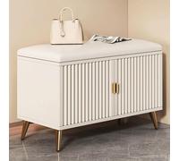 QYMLSH Tabouret À Chaussures - Banc-Rangement À Chaussures Multifonctionnel avec Étagères Réglables, Portes Et Coussins | pour Les Couloirs Les Chambres Et Les Salons(60x30x50 cm/23.6x11.8x19.6 in)