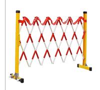 QYMYOZ Barrière métallique Extensible sur roulettes, barrière de sécurité Mobile pour la Construction et la signalisation routière, clôture de signalisation rétractable