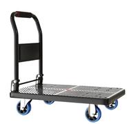 QYMYOZ Chariot Pliable à Plateforme, Chariot de manutention Portable, Petit Chariot Utilitaire, Chariot de Courses Silencieux à 4 Roues, remorque de Rangement Robuste, Diable FA