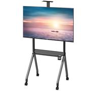 QYMYOZ Chariot TV Mobile pour Grands écrans, Support Roulant Robuste avec roulettes verrouillables et étagère, pour Bureau et Exposition