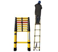 QYMYOZ Échelle télescopique en Fibre de Verre Non Conductrice - 3 m/9,8 pi - Légère - Capacité de 150 kg - Protection des Doigts - Idéale pour Les travaux électriques - Usage do