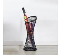 QYMYOZ Porte-Parapluie décoratif en métal pour entrée de Bureau et d'hôtel, avec bac de Drainage Amovible et Crochet (Noir, 23 x 58 cm)