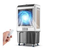 QYMYOZ Refroidisseur d'air par évaporation avec télécommande, minuterie 12 h et 3 Vitesses de Ventilation pour Un Refroidissement Efficace en intérieur et en extérieur.