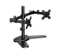 QYMYOZ Support de Bureau pour Double écran TV répertorié, Support de Moniteur Autonome pour 2 écrans jusqu'à 27 Pouces, Support de Moniteur Double entièrement réglable avec supp