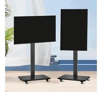 QYMYOZ Support TV Plafond, Rotation Horizontale et Verticale, Support TV Roulant - Support TV au Sol - Chariot TV Mobile sur roulettes, pour téléviseurs de 32 à 65 Pouces, supp