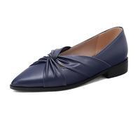 Qynthra Chaussures Bureau Talon Bloc Bas Bout Pointu Femme Similicuir Slip on Escarpins Travail pour Bureau Affaires (Grande Taille),Bleu,41 EU