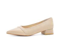 Qynthra Chaussures Bureau Talon Bloc Bas Bout Pointu Slip on Escarpins pour Travail Tenue Affaires Tige Matériaux Mixtes,Nude,37 EU