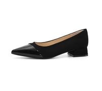 Qynthra Chaussures Bureau Talon Bloc Bas Bout Pointu Slip on Escarpins pour Travail Tenue Affaires Tige Matériaux Mixtes,Noir,38 EU