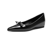 Qynthra Escarpins Talon Compensé Caché Bout Pointu Slip on Femme Chaussures Habillées Minimalistes pour Travail Quotidien Semelle Caoutchouc,Noir,39 EU