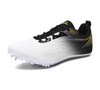 Qynthra Hommes & Femmes Pointes d'athlétisme durables, Chaussures résistantes au Design Tendance pour Sprint, Saut et entraînement sur Piste,Noir,34 EU