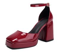Qynthra Sandales Bout Carré Femmes Plateforme Talon Épais Boucle Bride Chaussures