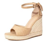 Qynthra Sandales Compensées Vacances Femmes Espadrilles Peep Toe Plateforme Talons