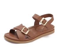 Qynthra Sandales Décontractées Bout Plat Bride Arrière Plates & Chaussures Jardin Extérieur pour Escapade W nd Détente Maison Semelle TPR Souple,Marron,37 EU