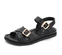 Qynthra Sandales Décontractées Bout Plat Bride Arrière Plates & Chaussures Jardin Extérieur pour Escapade W nd Détente Maison Semelle TPR Souple,Noir,37 EU