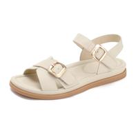 Qynthra Sandales Décontractées Bout Plat Bride Arrière Plates & Chaussures Jardin Extérieur pour Escapade W nd Détente Maison Semelle TPR Souple,Off White,41 EU