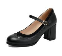 Qynthra Talons Hauts Élégants Féminins Talon Bloc Fin Bride Cheville Escarpins pour Invitée Mariage Dîner Soirée Semelle Caoutchouc,Noir,43 EU