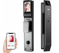 QYOEGSQ Serrure de Porte à Reconnaissance faciale 3D, Serrure de Porte Intelligente avec caméra, Serrure de Porte numérique WiFi à Empreinte Digitale for Porte d'entrée avec caméra