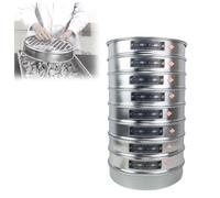 QYOEGSQ Tamis à Gravier Standard, Ensemble de Tamis de Test de Laboratoire en Acier Inoxydable de 10/14 pièces,diamètre de 30 cm, Outil de tamisage de Pierre de Gravier avec Fond et Couvercle(10pcs)