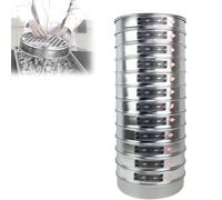 QYOEGSQ Tamis à Gravier Standard, Ensemble de Tamis de Test de Laboratoire en Acier Inoxydable de 10/14 pièces,diamètre de 30 cm, Outil de tamisage de Pierre de Gravier avec Fond et Couvercle(14pcs)