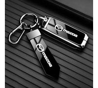 QYPLKJHG Coque de Clé de Voiture pour Mazda 3 2014-2018, Housse de Protection Coque Clé avec Porte-Clés Coque Boîtier Clef de Telecommande TPU Étui de Clé Carte Auto Accessoires,A-Black 2