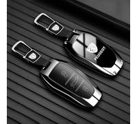 QYPLKJHG Coque de Clé de Voiture pour Peugeot 308 GTI 2015-2025, Housse de Protection Coque Clé avec Porte-Clés Coque Boîtier Clef de Telecommande TPU Étui de Clé Carte Auto Accessoires,A-Black 2