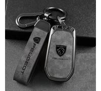 QYPLKJHG Coque de Clé de Voiture pour Peugeot 308 SW 2021-2023, Housse de Protection Coque Clé avec Porte-Clés Coque Boîtier Clef de Telecommande Cuir Étui de Clé Carte Auto Accessoires,B-3