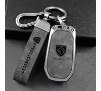 QYPLKJHG Coque de Clé de Voiture pour Peugeot 308 SW 2021-2023, Housse de Protection Coque Clé avec Porte-Clés Coque Boîtier Clef de Telecommande Cuir Étui de Clé Carte Auto Accessoires,B-4