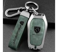 QYPLKJHG Coque de Clé de Voiture pour Peugeot 308 SW 2021-2023, Housse de Protection Coque Clé avec Porte-Clés Coque Boîtier Clef de Telecommande Cuir Étui de Clé Carte Auto Accessoires,A-2