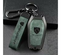 QYPLKJHG Coque de Clé de Voiture pour Peugeot 308 SW 2021-2023, Housse de Protection Coque Clé avec Porte-Clés Coque Boîtier Clef de Telecommande Cuir Étui de Clé Carte Auto Accessoires,A-1