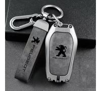 QYPLKJHG Coque de Clé de Voiture pour Peugeot 308 SW 2021-2023, Housse de Protection Coque Clé avec Porte-Clés Coque Boîtier Clef de Telecommande Cuir Étui de Clé Carte Auto Accessoires,A-8