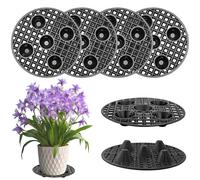 QYRDBGY Lot de 6 supports pour plantes en pot, grille de drainage de 30 cm, tapis grillagé rond, soucoupe en plastique, pots de fleurs, coussinets en maille pour l'intérieur, bonsaï, extérieur, bol de
