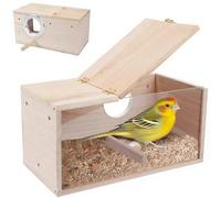 QYRDBGY Nichoir pour perruches, perroquets, avec couvercle à charnière, en bois massif, design transparent, pour perroquets, exotiques et oiseaux d'ornement (19,5 x 12 x 12 cm)