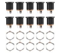 Qyrugcxs 10 Pcs Jack de DC Prise d'alimentation de Panneau Monte de 2.1x5.5mm
