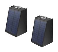 Qyrugcxs 2LED Applique Murale Extérieure Solaire Imperméable Éclairage Ambiant Extérieur ABS Lumières Blanches Chaudes Applique Murale Extérieure