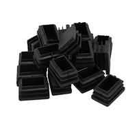 Qyrugcxs Embout Rectangulaire en Plastique de 20 PièCes Embout de Tube de Tuyau Fileté de 30 Mm X 20 Mm Pieds en Caoutchouc