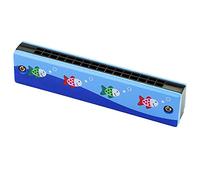 Qyrugcxs Harmonica en Bois pour Enfants Instruments de Musique 16 Trous Double RangéE Coup Dessin Animé Bois Bouche Harmonica Style 1