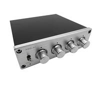 Qyrugcxs HiFi sans Perte 1 EntréE 4 Sorties Hub Distributeur Audio SéLecteur de Signal Commutateur de Source Amplificateur de Volume (Argent)