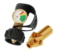 Qyrugcxs Indicateur de Niveau de Jauge de Réservoir de Propane, Détecteur de Fuite, Manomètre de Gaz pour Camping-Car, avec Buse Minière de Connexion de Type 1