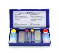Qyrugcxs Kits de Test D'Eau de Piscine et de Spa, Kits de Test Chimique de L'Eau de PH et de Chlore Libre, Boîte de Test D'Eau Acide-Base