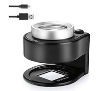 Qyrugcxs Loupe 30X avec 6 LumièRes LED, Loupe de Bijoutiers en MéTal Portable Rechargeable, Loupe avec LumièRe