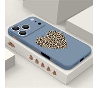 QYSFriday Coque compatible avec iPhone 12, motif léopard, cœur, cadre souple, protection intégrale de l'objectif de l'appareil photo, coque de téléphone fine antichoc (gris)