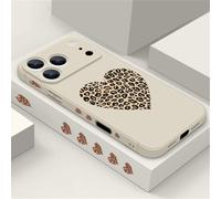 QYSFriday Coque compatible avec iPhone 17 Pro Max, motif léopard, cœur, cadre souple, protection intégrale de l'objectif de l'appareil photo, coque de téléphone fine résistante aux chocs, blanc