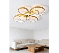 QYSMGS Plafonnier LED Moderne,lampe de plafond 48W Dimmable, 4000LM Très Lumineux Encastré, avec Télécommande (3000K-6000K) pour Salon, Chambre, Cuisine (Or)