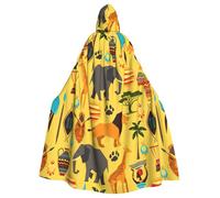 QYUHBNS Cape à capuche unisexe pleine longueur avec imprimé éléphant d'Afrique, carnaval, fête, cosplay