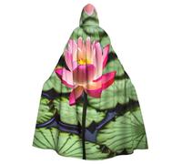 QYUHBNS Cape à capuche unisexe pleine longueur avec imprimé fleur de lotus, carnaval, fête, cosplay