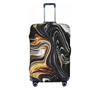 QYUHBNS Housse de valise élastique à impression de texture marbrée abstraite, lavable, légère, tendance (S-XL), Noir , M