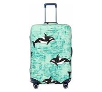 QYUHBNS Housse de valise élastique à imprimé biologique de l'océan Pacifique, lavable, légère, tendance (S-XL), Noir , S