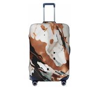 QYUHBNS Housse de valise élastique à texture marbrée avec imprimé éclaboussures de cuivre, lavable, légère, tendance (S-XL), Noir , M